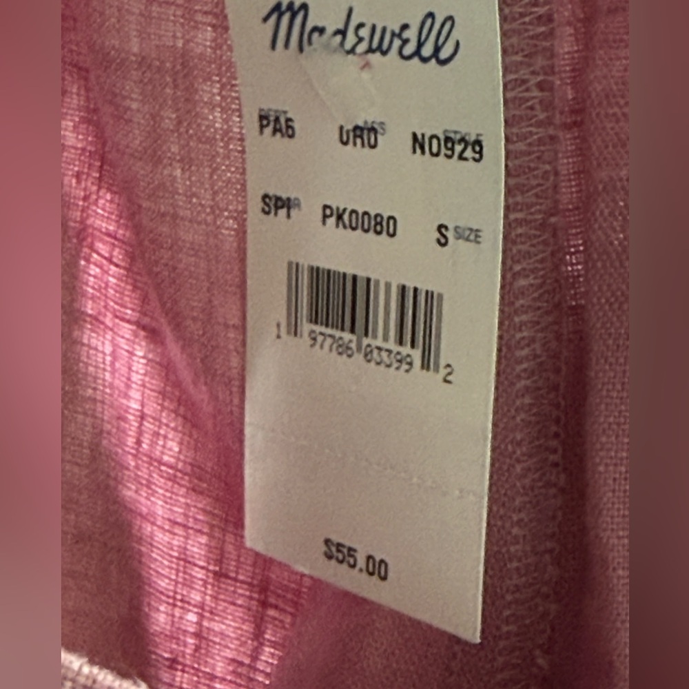 ☀️SUMMER CLEARANCE SALE☀️ Madewell NWT linen Pink Women's Shorts - Picture 3 of 4